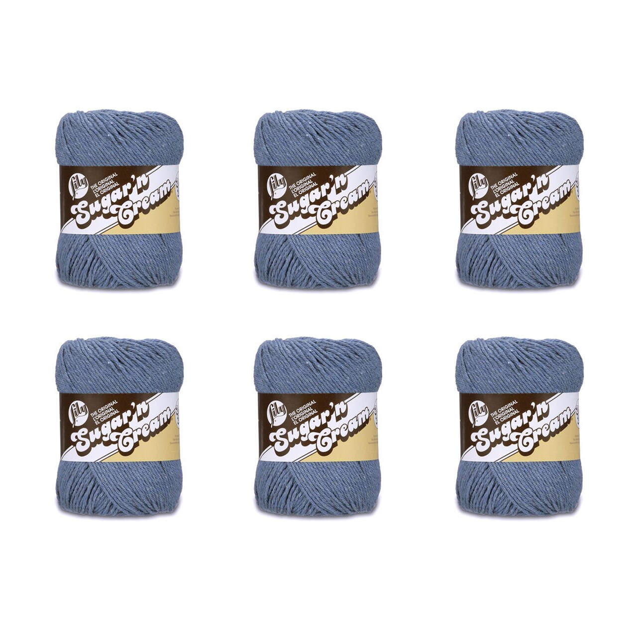 Lily Sugar'N Cream Super Size Blue Jeans Yarn - 6 Pack of 113g/4oz - Cotton - 4 Medium (Worsted) - 200 Yards - Knitting/Crochet